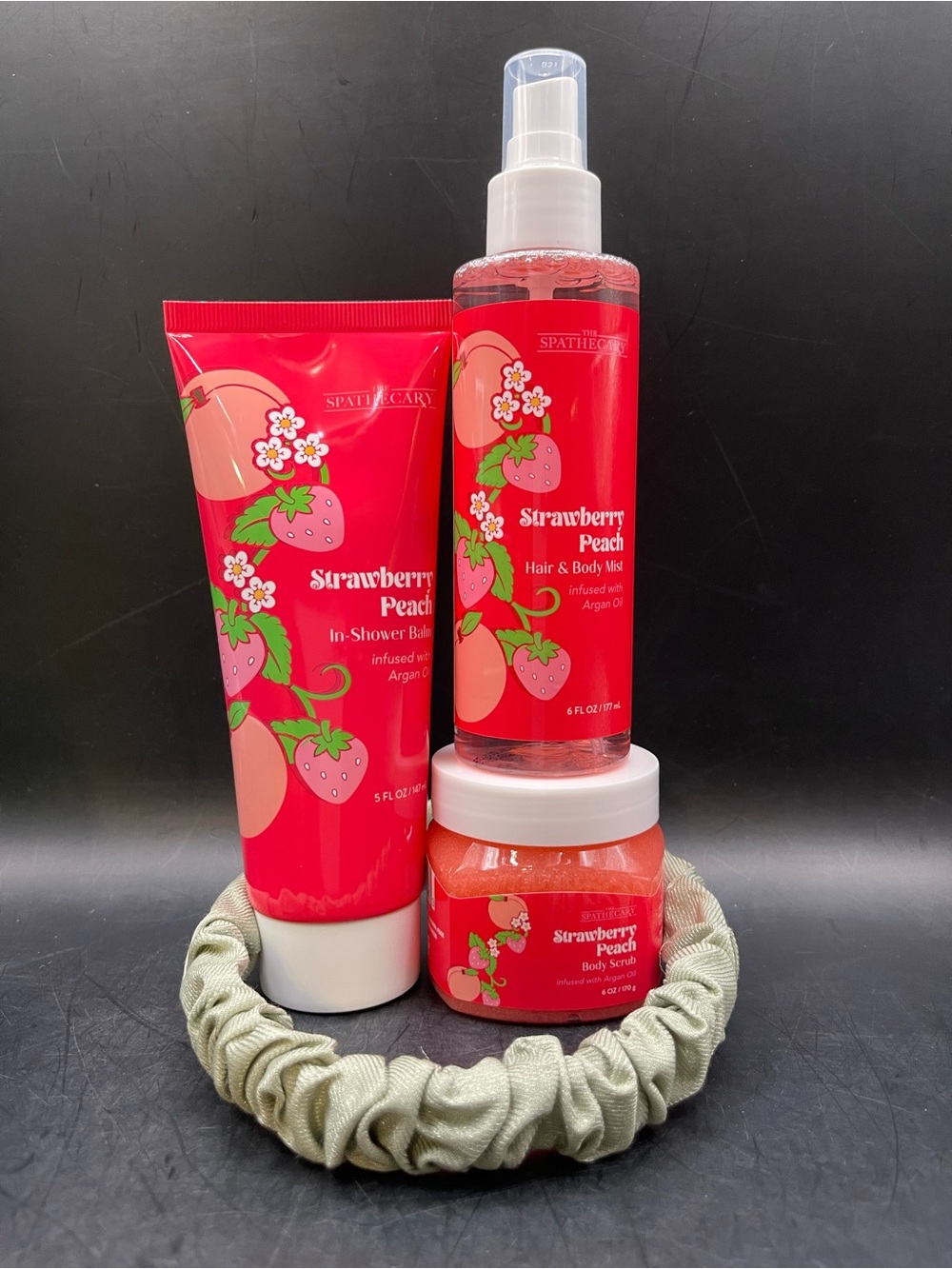 Spathecary Limited Edition Strawberry Peach Body Care Set & Sage Headband 🍓🍑